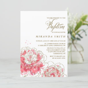 Pies roses   Invitation au baptême floral
