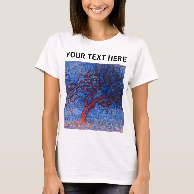 Piet Mondrian L'Arbre Rouge célèbre T-shirt Peintu (Devant)
