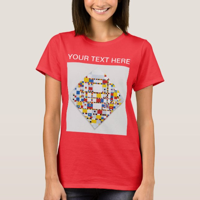 Piet Mondrian Victory Boogie Woogie T-shirt rouge (Devant)