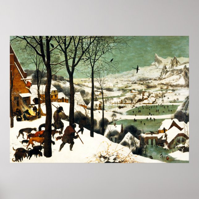 Pieter Bruegel Hunters in the Snow Poster (Devant)