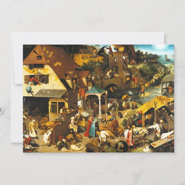 Pieter Bruegel Netherlandish proverbes Invitations (Devant)