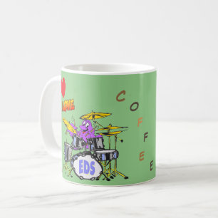 Pieuvre Cartoon Café Lover Green Coffee Mug