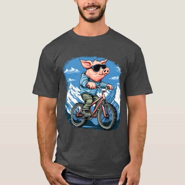 Pig biker / VTT cochon T-shirt (Devant)