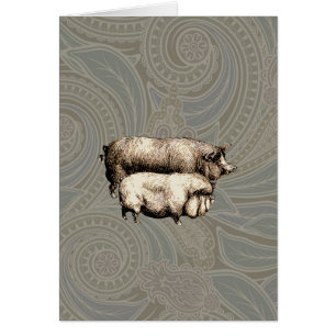 Pig Farm Pays Antique Illustration Art