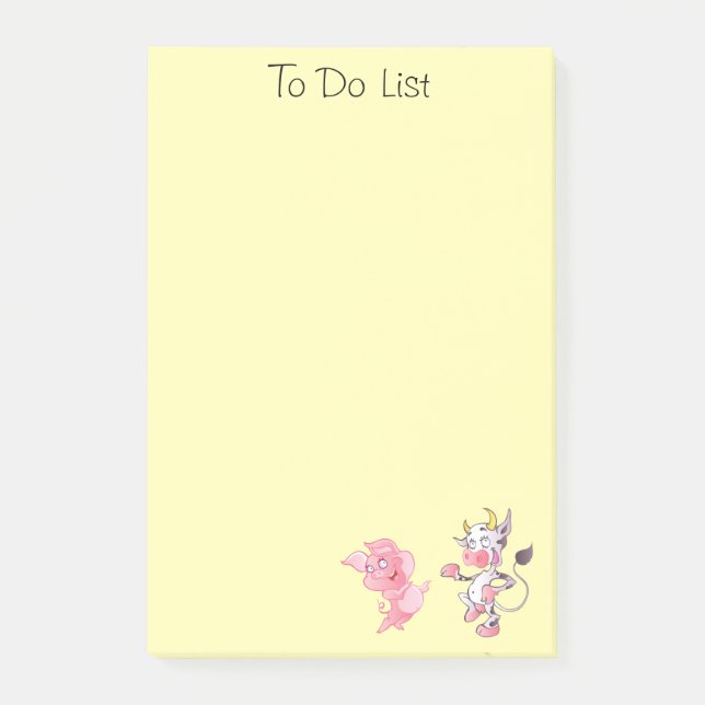 Pig n'Bull Farm Life Post-it® Notes 4 x 6 (Devant)