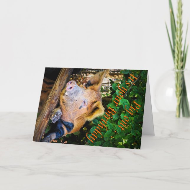 Pig out Carte d'anniversaire (Devant)