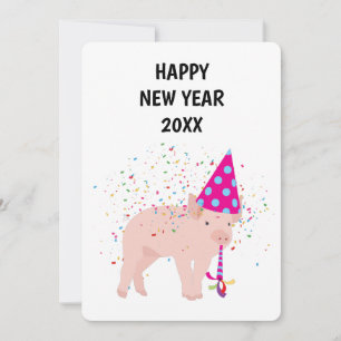 Pig Partys - Animaux Fêtes Carte de Nouvel An