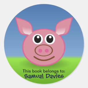 Pig rose Nom personnalisé Étiquettes