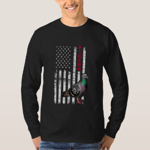 Pigeon American Drapeau Dove Oiseau T-Shirt USA