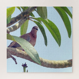 pigeon sur un puzzle de peinture d'arbre