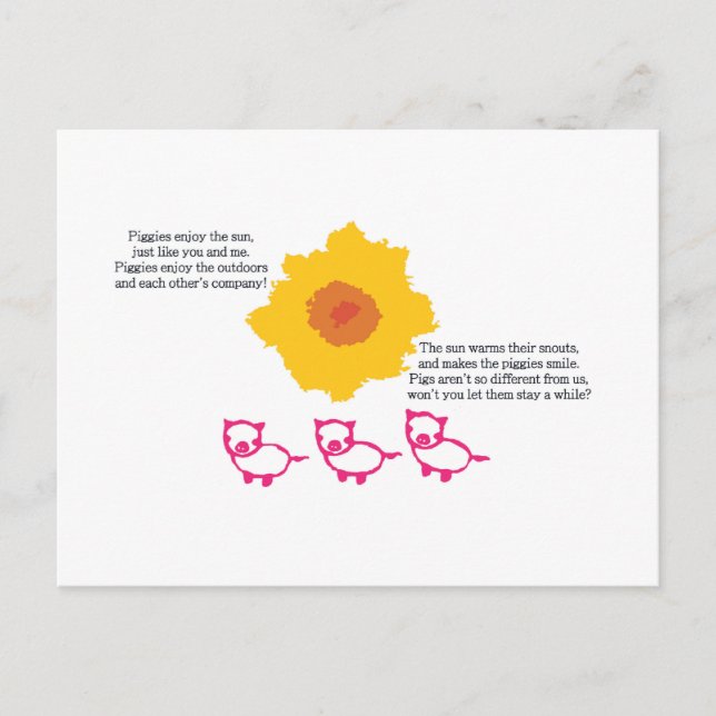 Piggies Profitez de la carte postale Sun (Devant)