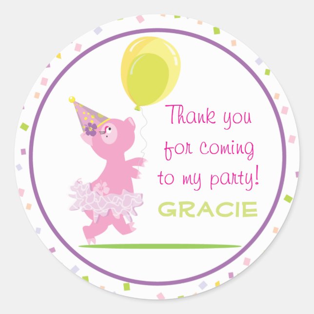 Piggy Anniversaire - Favoriser Sticker (Devant)