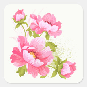 Pignons roses floraux Stickers