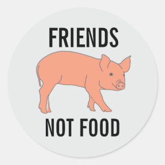 PIGS FRIENDS NOT FOOD STICKERS