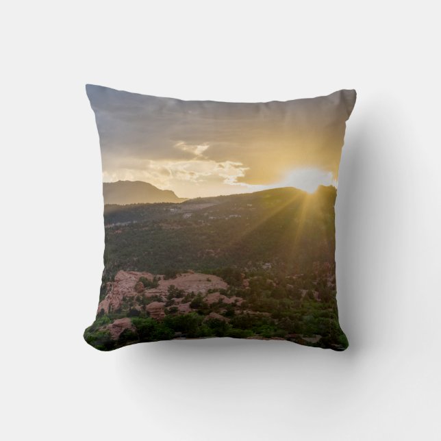 Pikes Peak Sunset Haze Coussin (Recto)