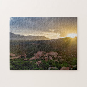 Pikes Peak Sunset Haze Puzzle Puzzle