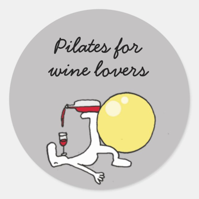 Pilates pour les amateurs de vin autocollants (Devant)