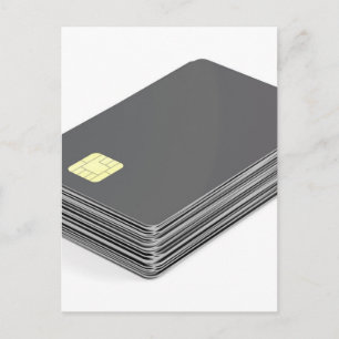 Pile avec cartes en plastique vierges avec puce