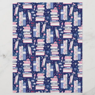 Pile de contes de livres Papier de scrapbook bleu