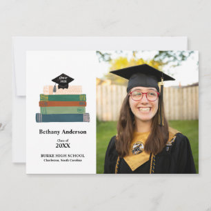 Pile de livres Livre Smart Graduation Faire-part