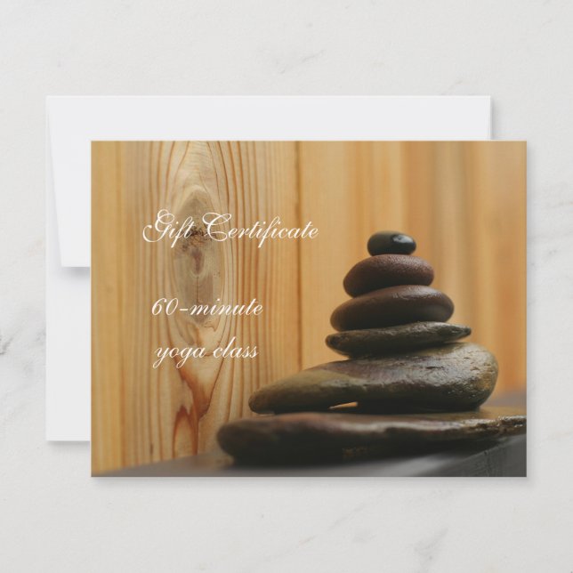 Pile de pierre de méditation Certificat cadeau (Devant)