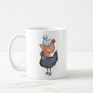 Pile de tasse de poules