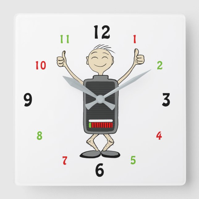 Pile faible, bonne vibe – Horloge murale drôle (Recto)