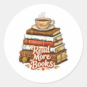 Pile "Lire plus de livres" cosy avec autocollant d