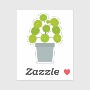 Pilea peperomioides Sticker plante en vinyle coupé