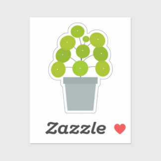 Pilea peperomioides Sticker plante en vinyle coupé