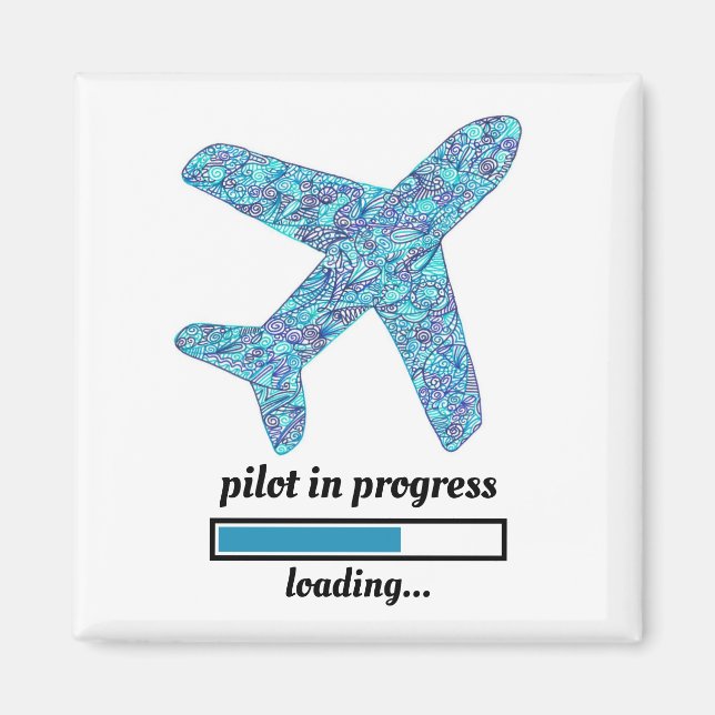 "Pilot In Progress" Airplane Magnet (Devant)