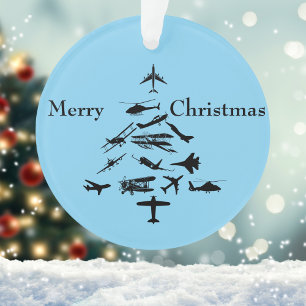Pilote Avion Sapin de Noël Aviation WW2 Simple