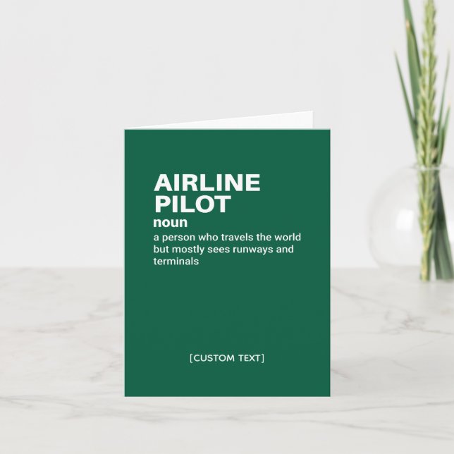 Pilote de ligne - Carte d'Humour aérienne (Devant)