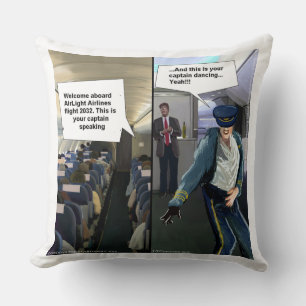 Pilote de Ligne Rigolo Hipster Grand Oreiller en C