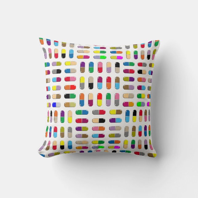 Pilules pop-art sur un coussin (Recto)