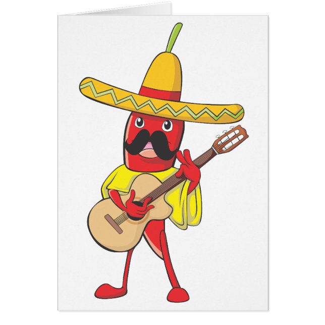 Piment mexicain jouant une guitare (Devant)