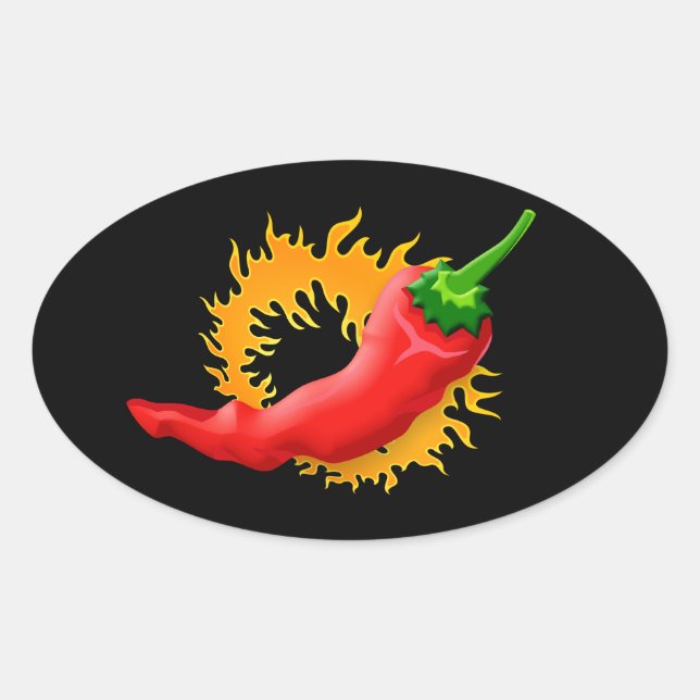 Piments de chili avec stickers flamme (Devant)