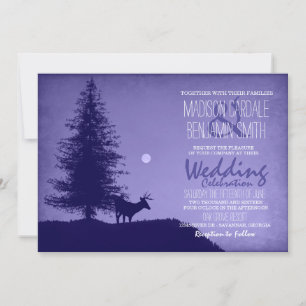 Pin de Cerf Rustique Invitations de mariage violet