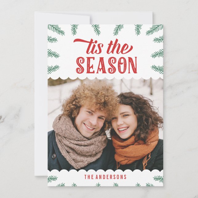 Pin de Noël | Carte de vœux photo de vacances (Devant)