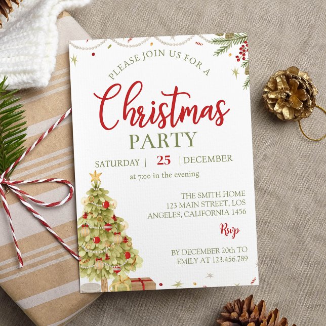 Pin de Noël Invitation fête d'anniversaire (Créateur téléchargé)