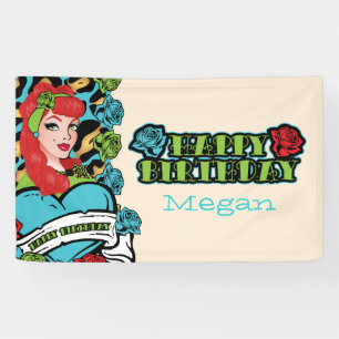 Pin- fille, bannière de partie de Roche-un-Billy