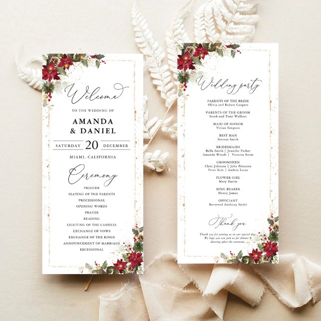 Pin Rustique Poinsettia Programme de mariage flora (Créateur téléchargé)
