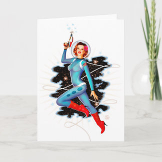 Pin-up de l'espace 1 carte de voeux