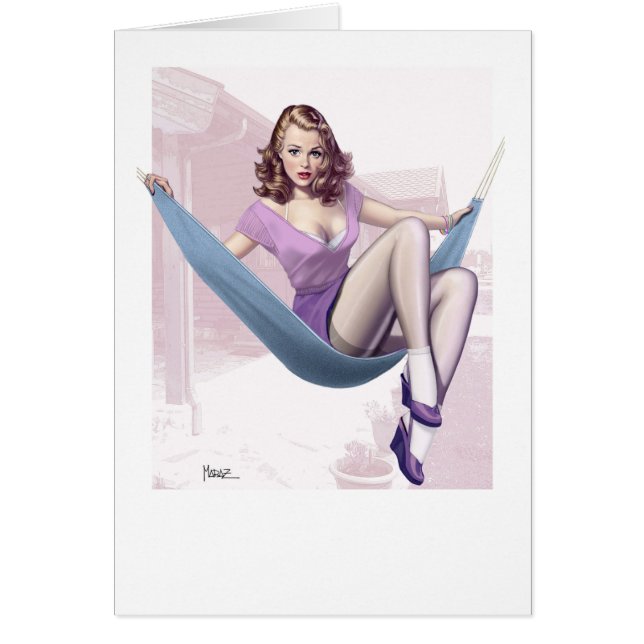 Pin-up Girl avec carte d'Arrière - plan urbain (Devant)