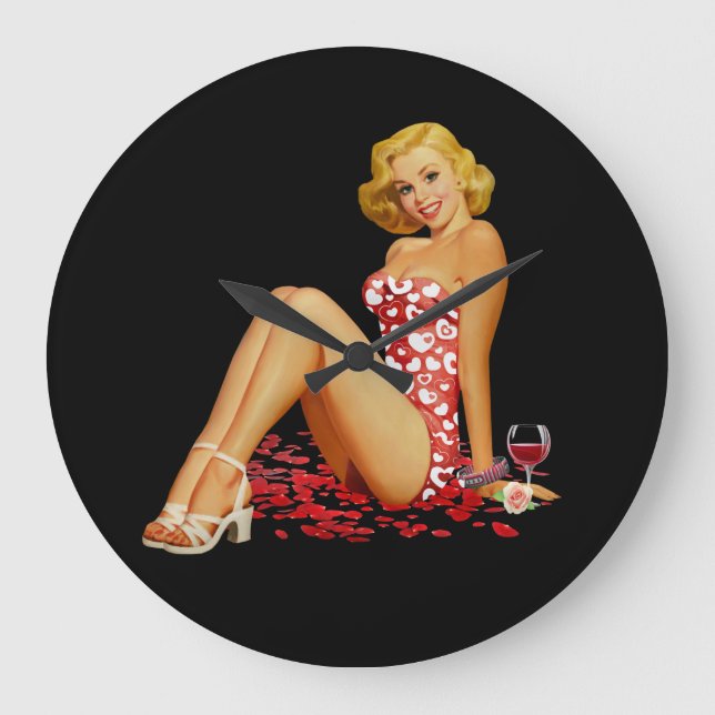 'Pin Up Girl' horloge noire avec une torsion sexy (Recto)