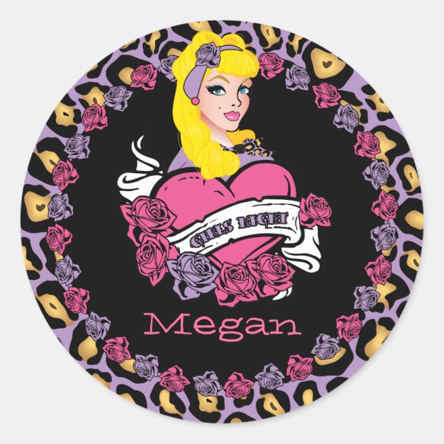 Pin-up Girl, Rock-a-Billy, Stickers Party (Devant)