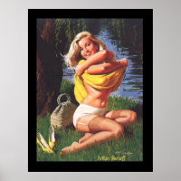 Pin-up Surf Girl 2 Poster vintage