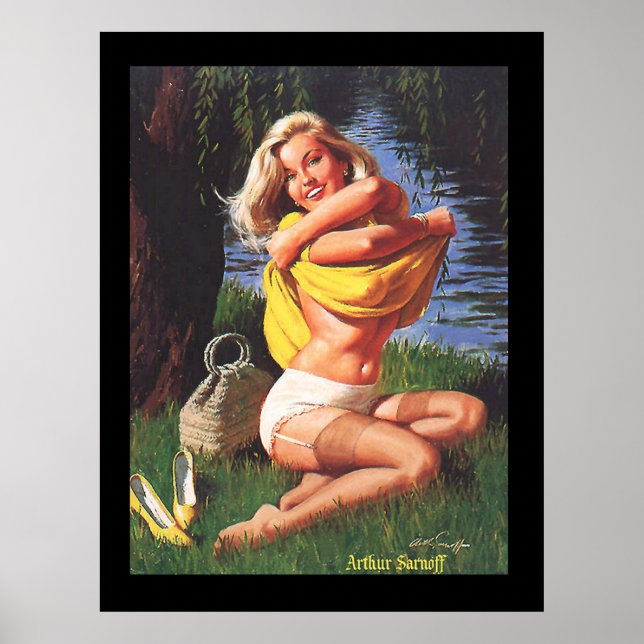 Pin-up Surf Girl 2 Poster vintage (Devant)