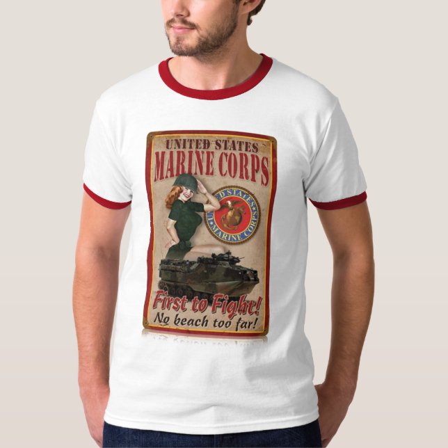 Pin vers le haut de chemise de Marine Corps (Devant)