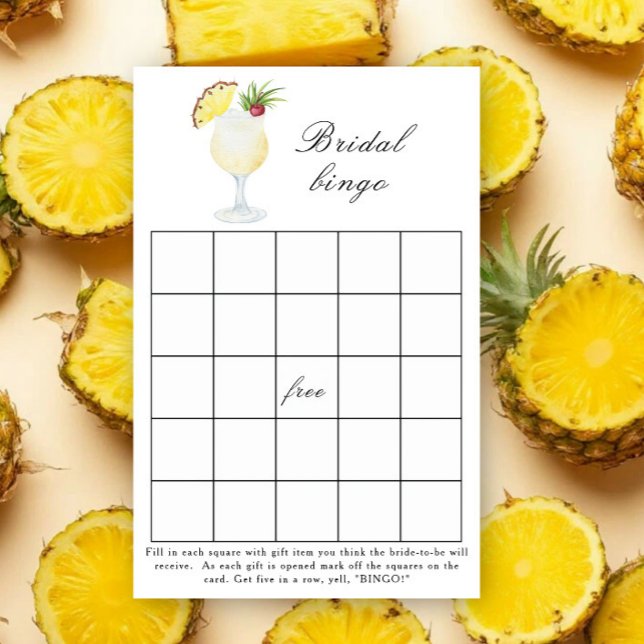 Pina Colada Cocktail - Bridal shower bingo game (Créateur téléchargé)
